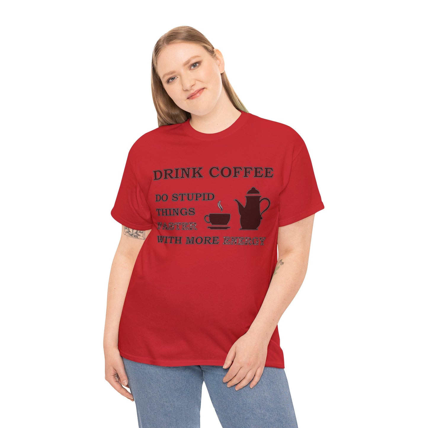 Drink Coffee Unisex Heavy Cotton Tee