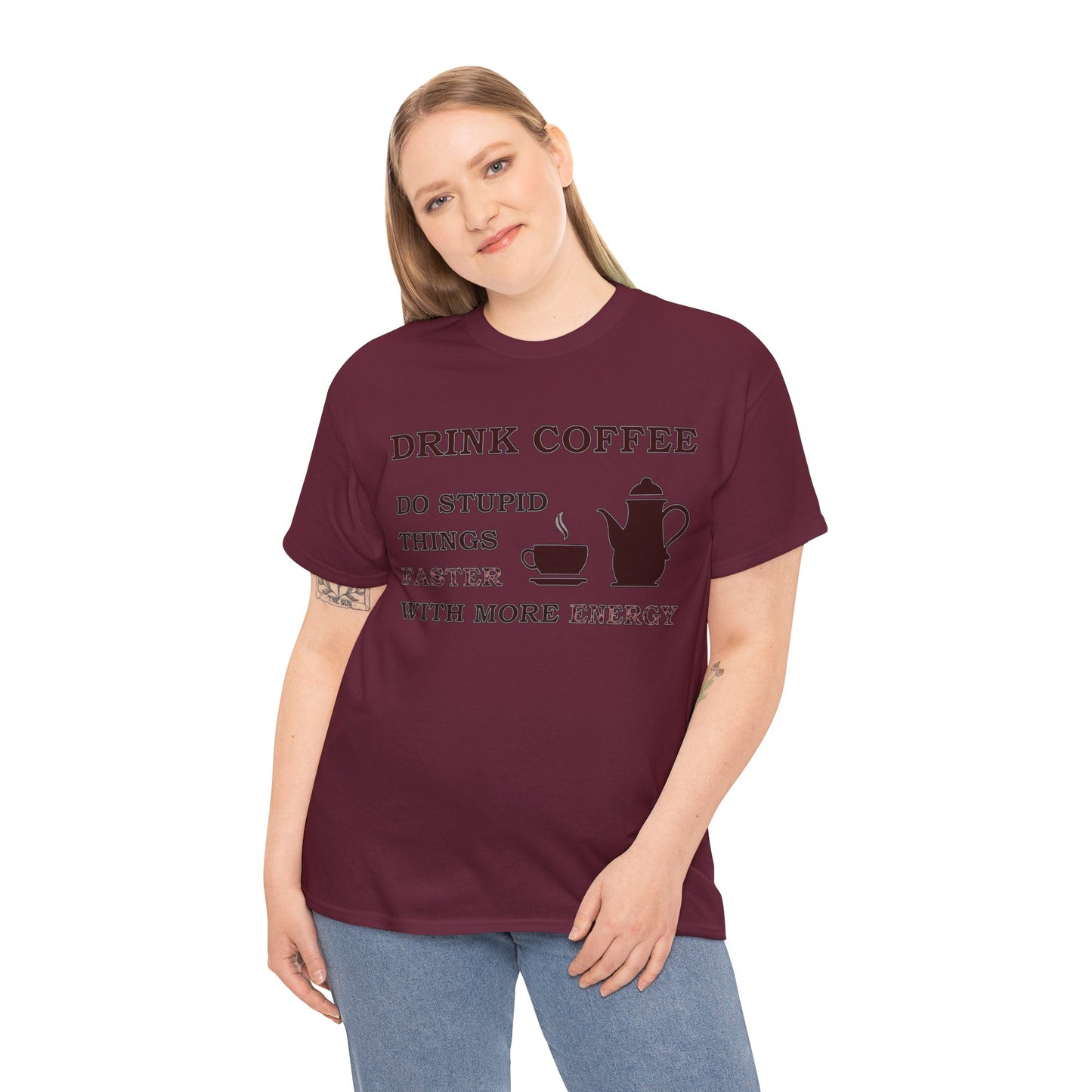 Drink Coffee Unisex Heavy Cotton Tee