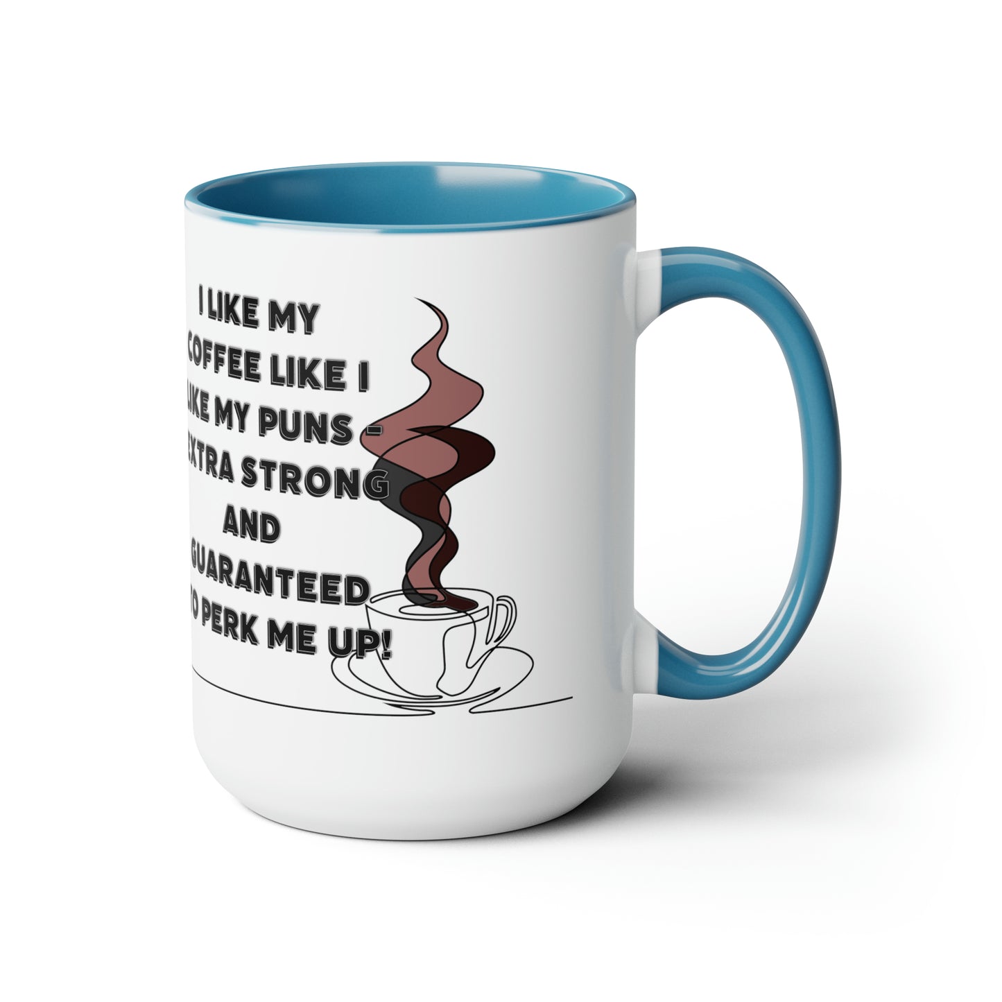 Coffee Pun Two-Tone Coffee Mugs, 15oz