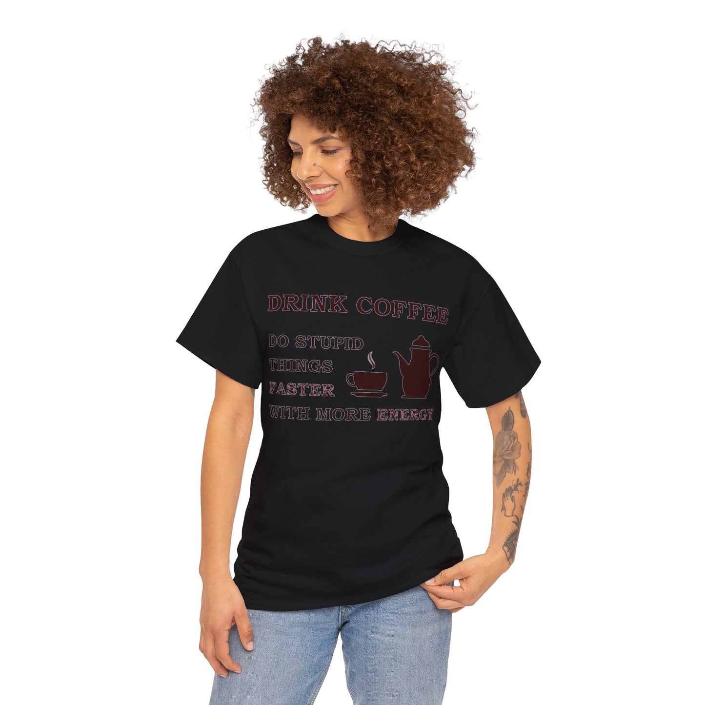 Drink Coffee Unisex Heavy Cotton Tee