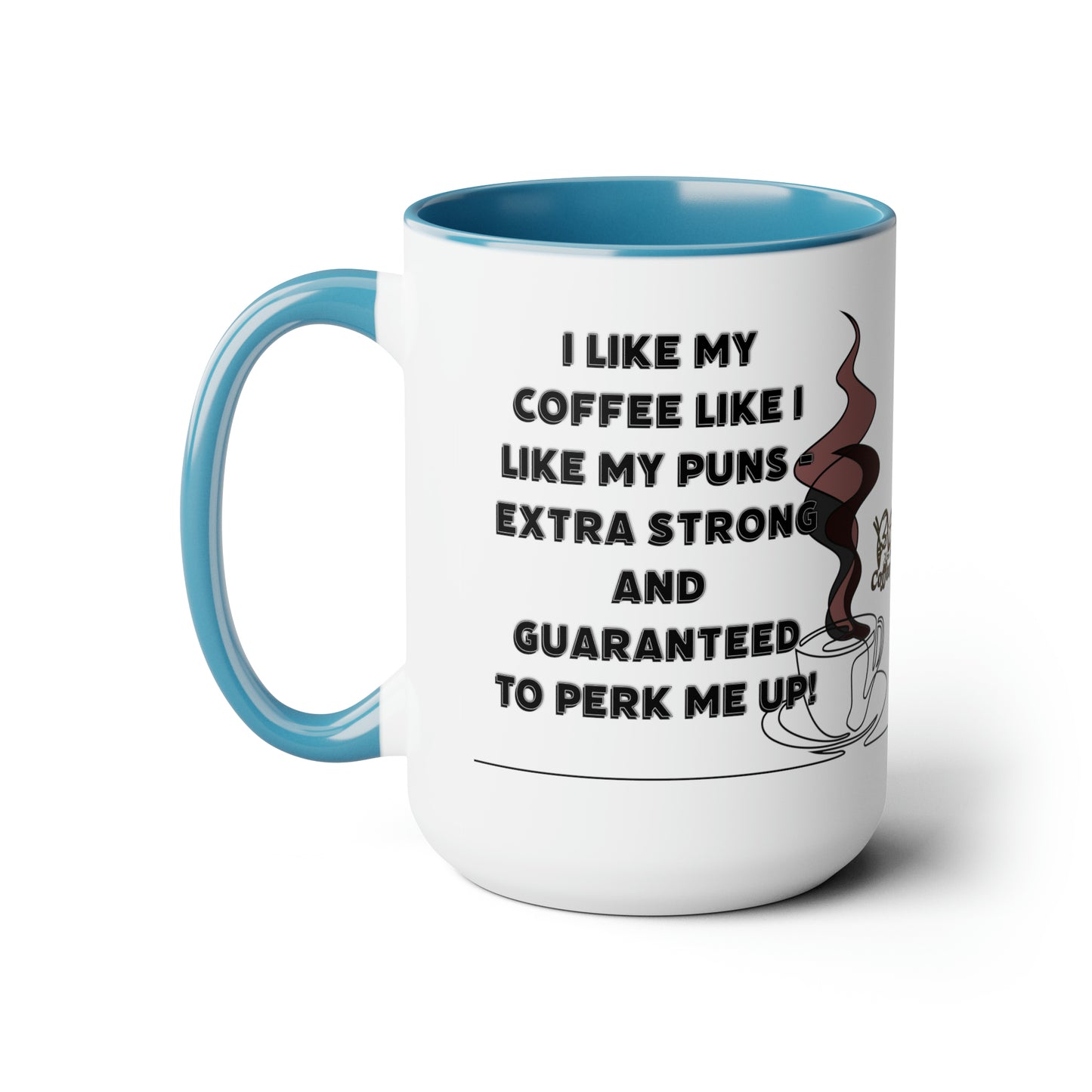 Coffee Pun Two-Tone Coffee Mugs, 15oz