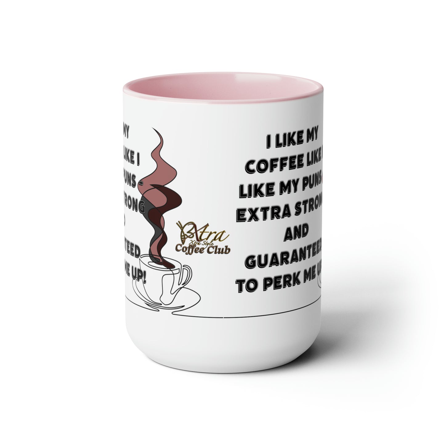 Coffee Pun Two-Tone Coffee Mugs, 15oz