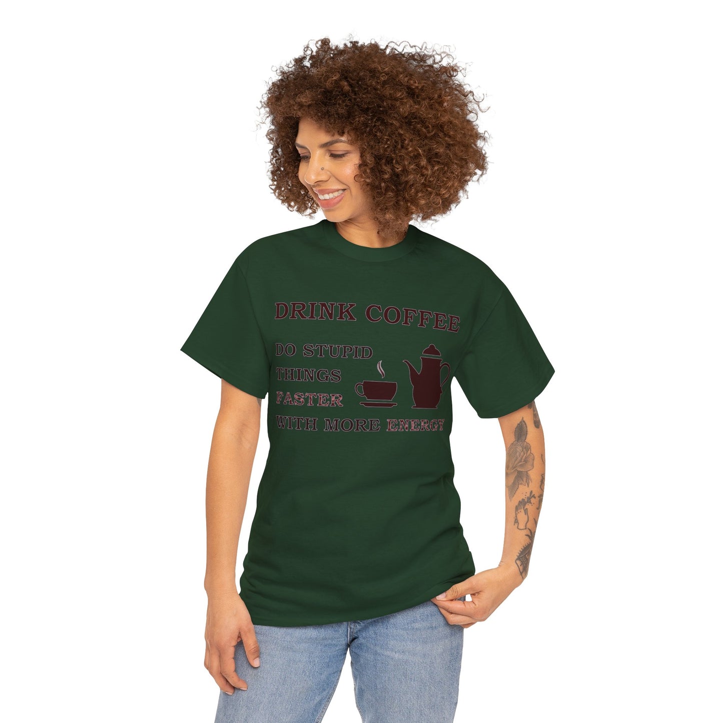 Drink Coffee Unisex Heavy Cotton Tee