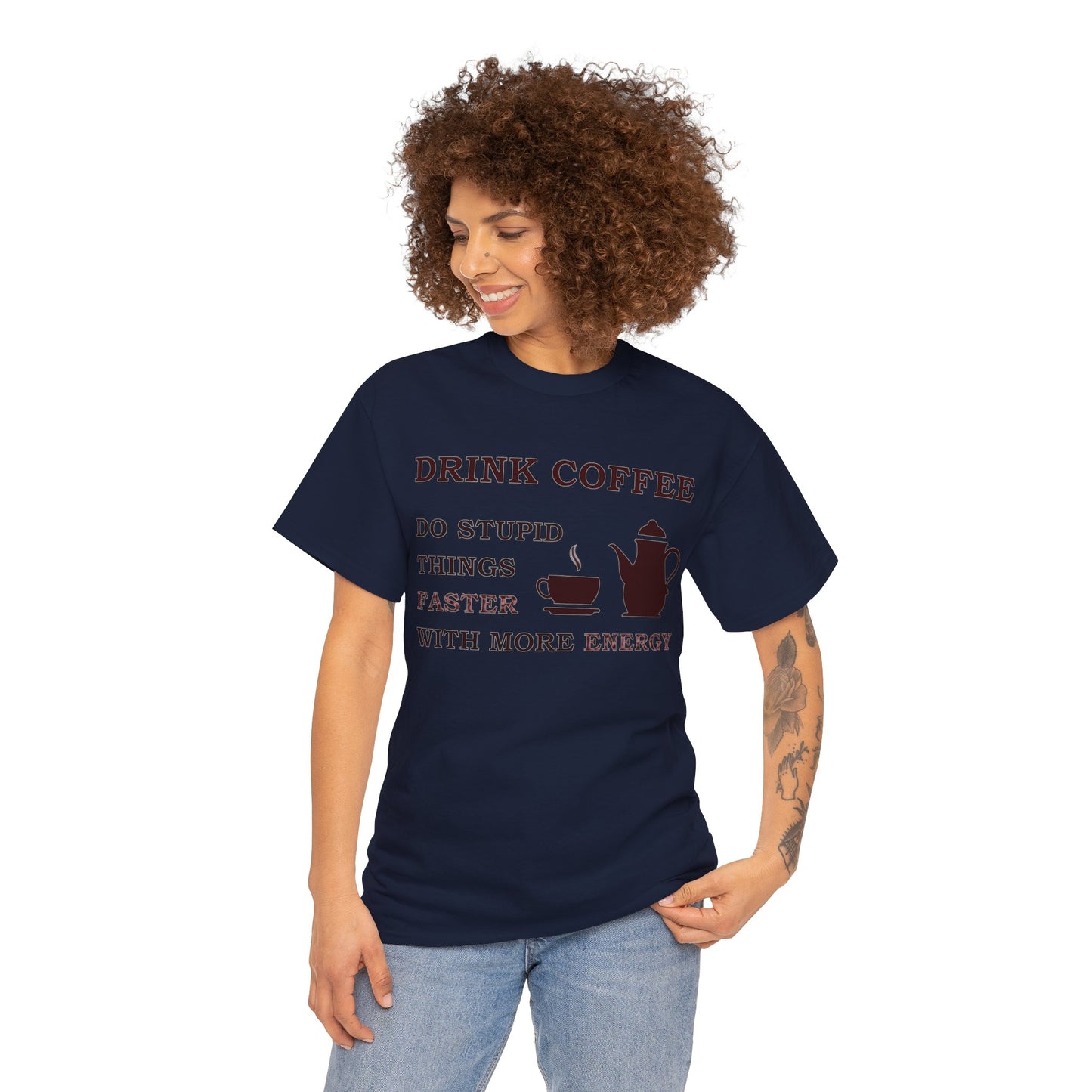 Drink Coffee Unisex Heavy Cotton Tee