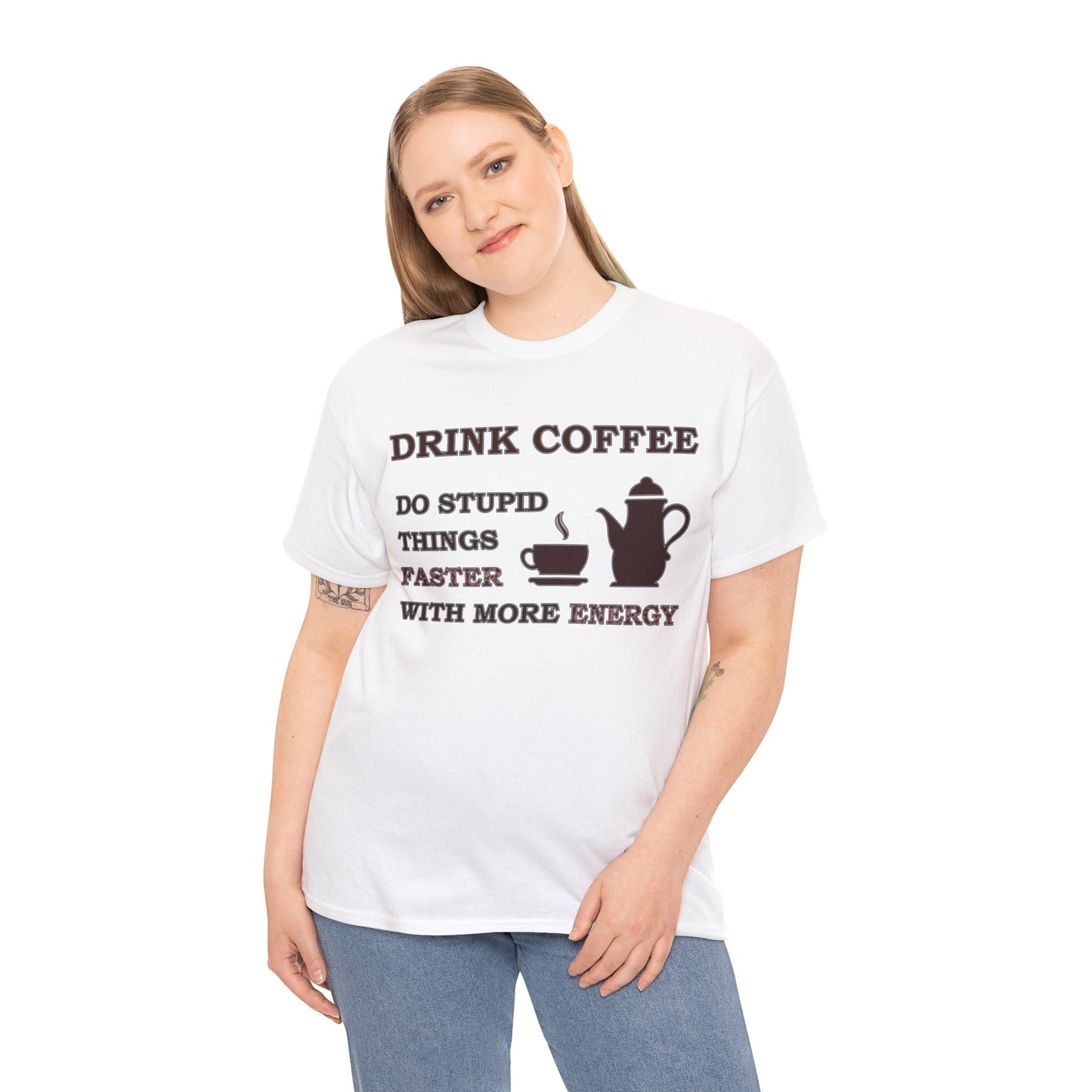 Drink Coffee Unisex Heavy Cotton Tee