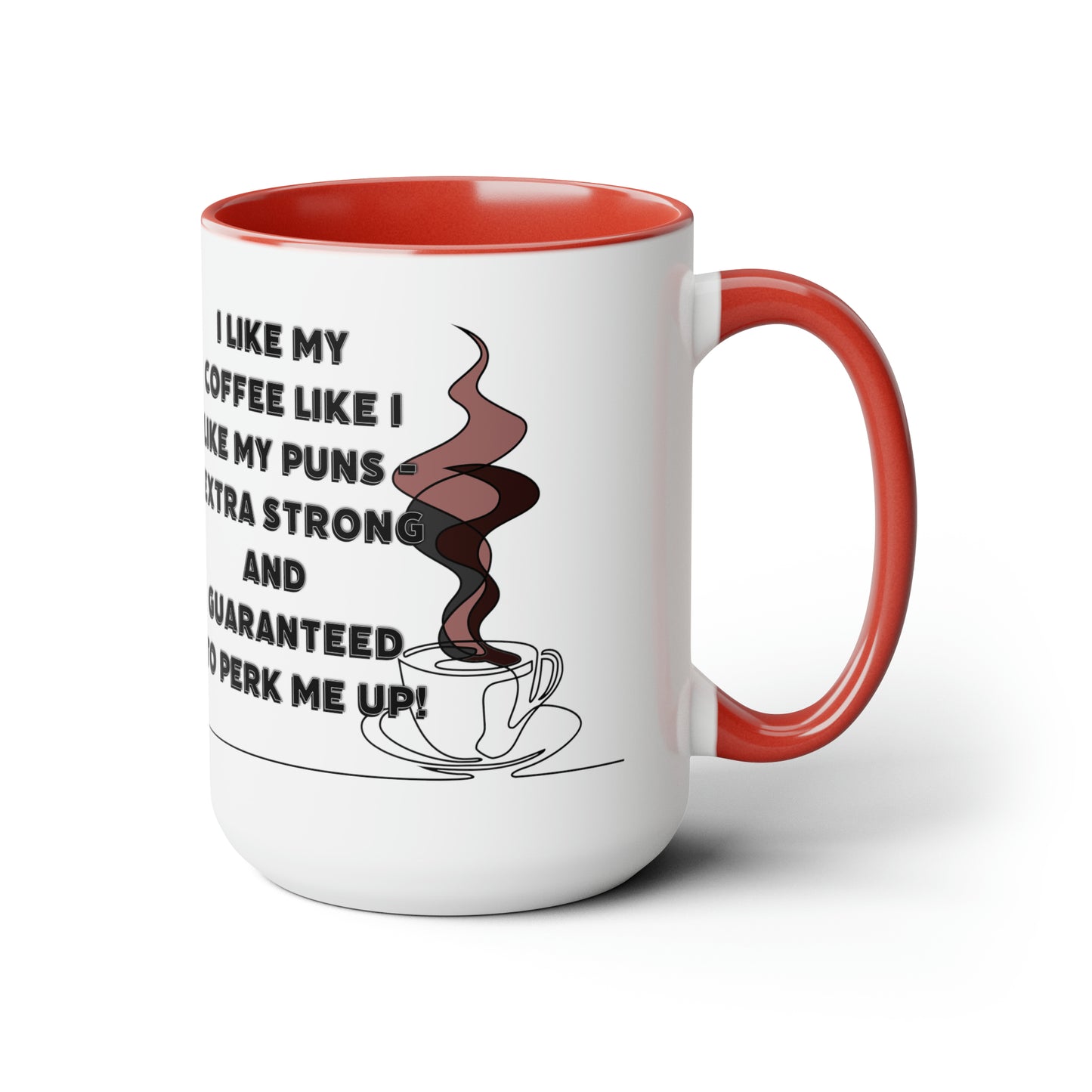 Coffee Pun Two-Tone Coffee Mugs, 15oz