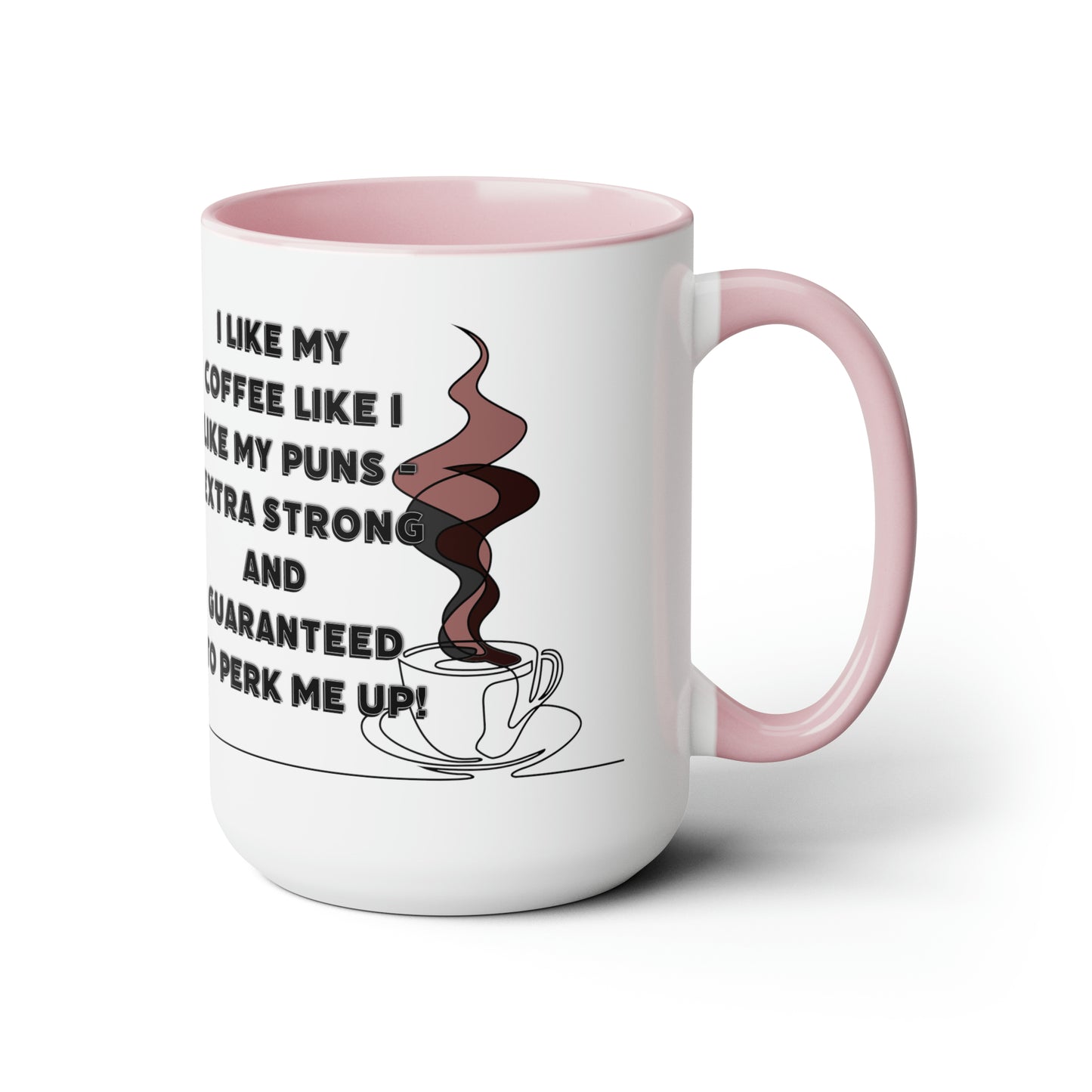 Coffee Pun Two-Tone Coffee Mugs, 15oz