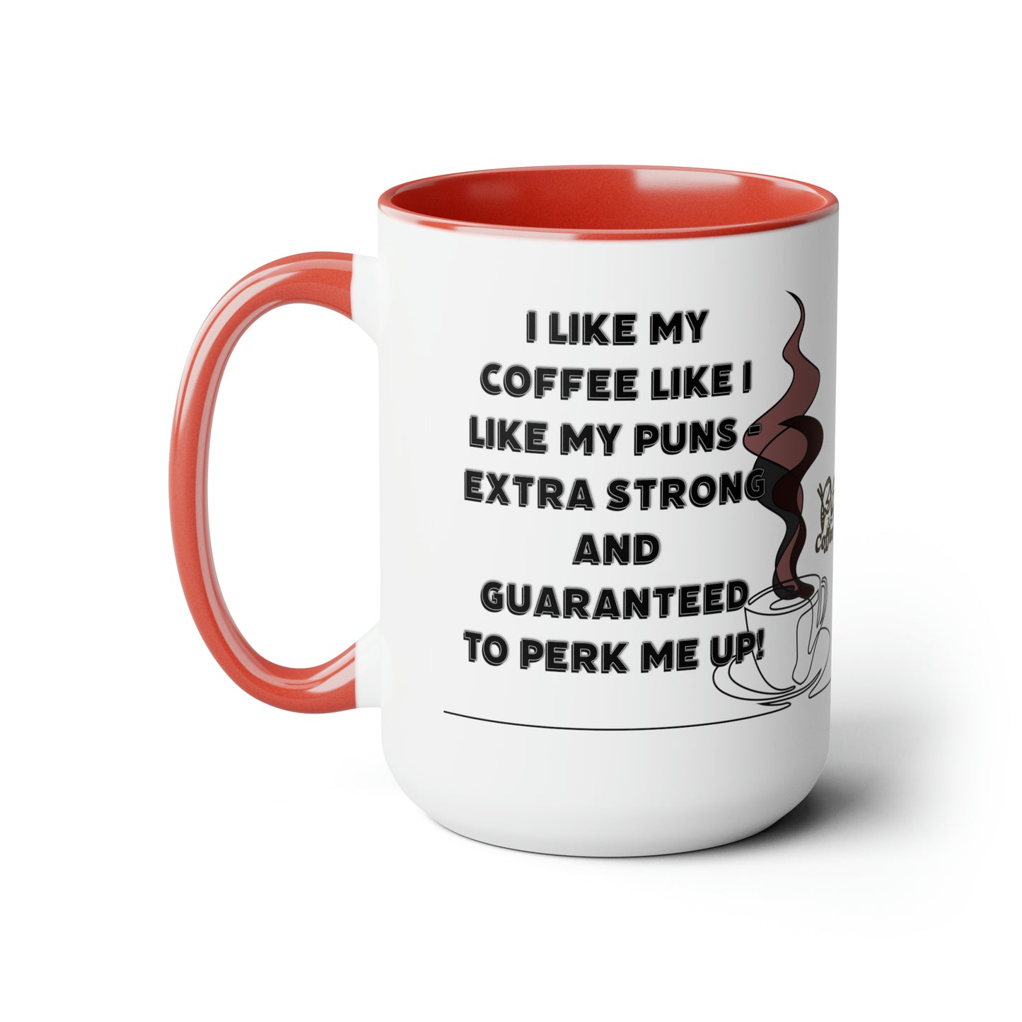 Coffee Pun Two-Tone Coffee Mugs, 15oz