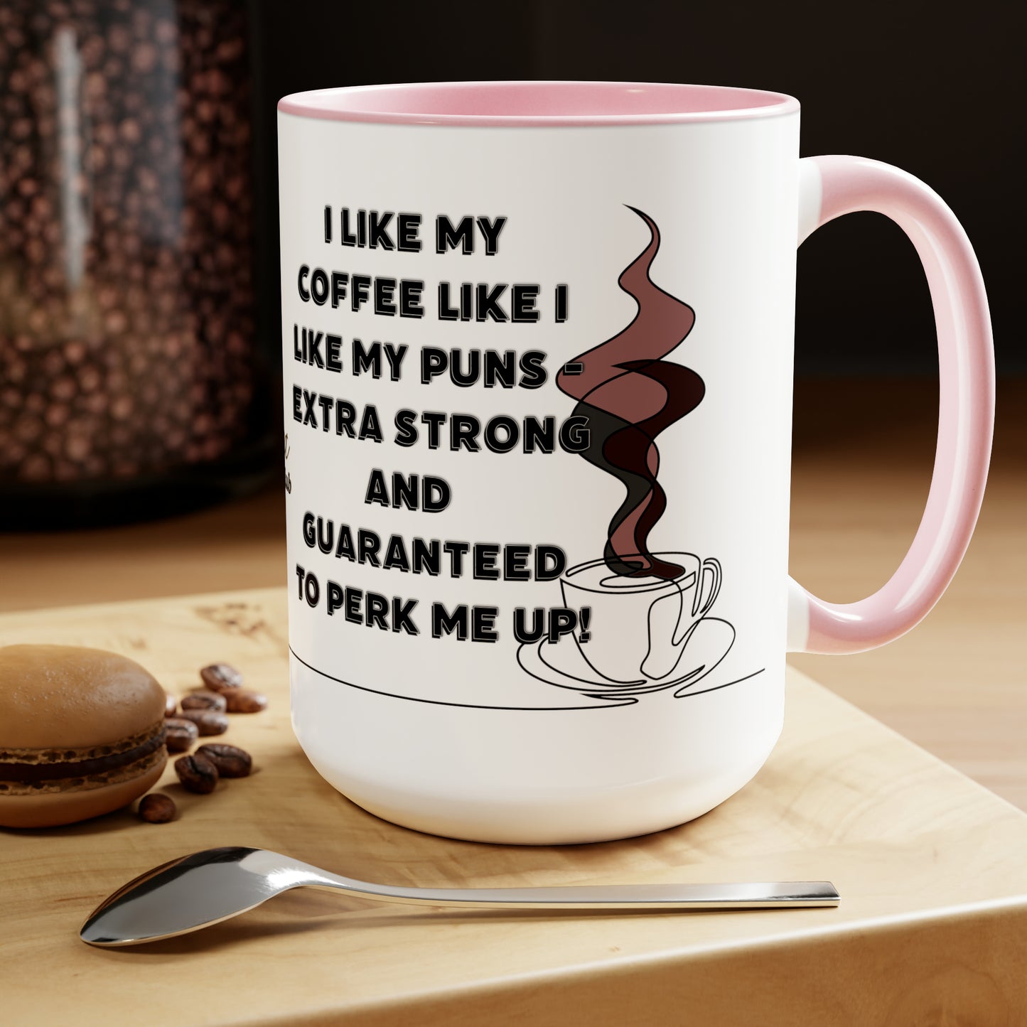 Coffee Pun Two-Tone Coffee Mugs, 15oz