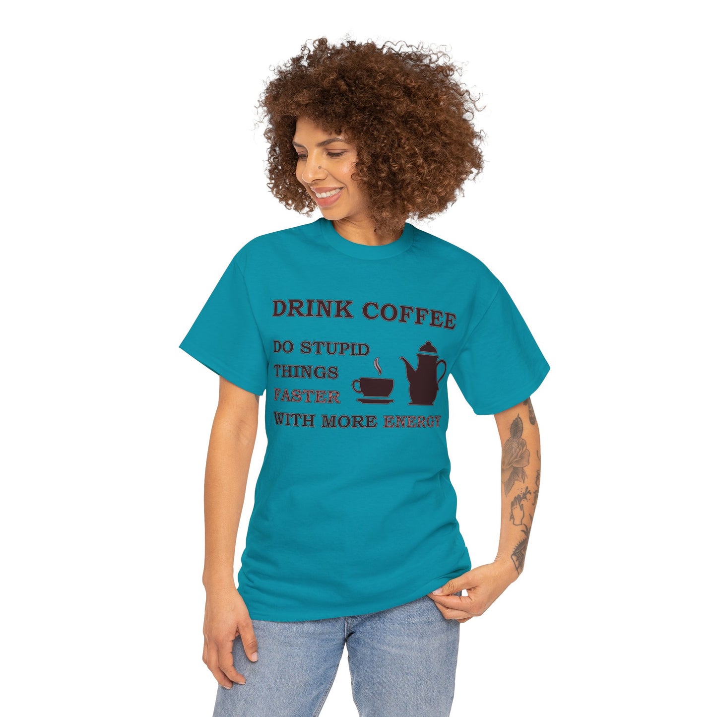 Drink Coffee Unisex Heavy Cotton Tee