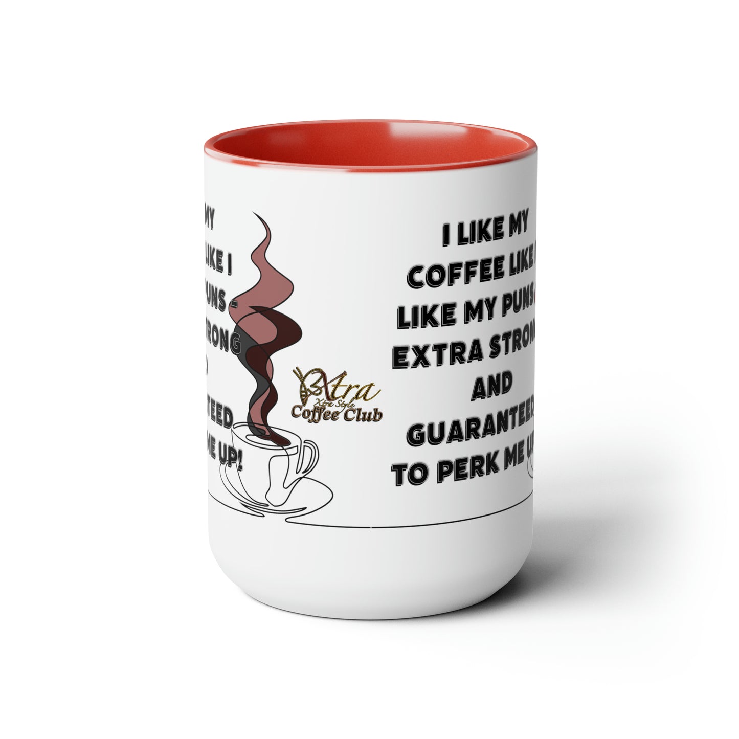 Coffee Pun Two-Tone Coffee Mugs, 15oz