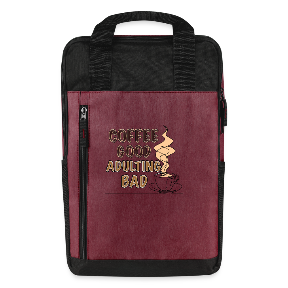 Coffee Good Laptop Backpack - heather burgundy/black